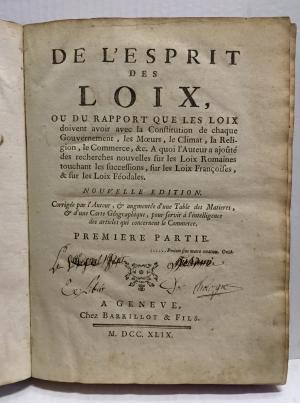 De l'ESPRIT des LOIX